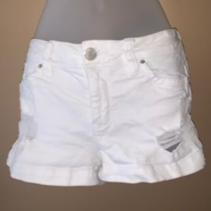 YMI white jean shorts. Size 5/27. Distressed.